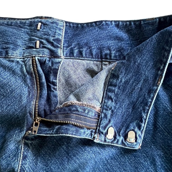 Vtg Y2K Old Navy Denim Maxi Skirt 10 32" Blue Jean Cotton Back Slit No Pockets - Picture 6 of 9